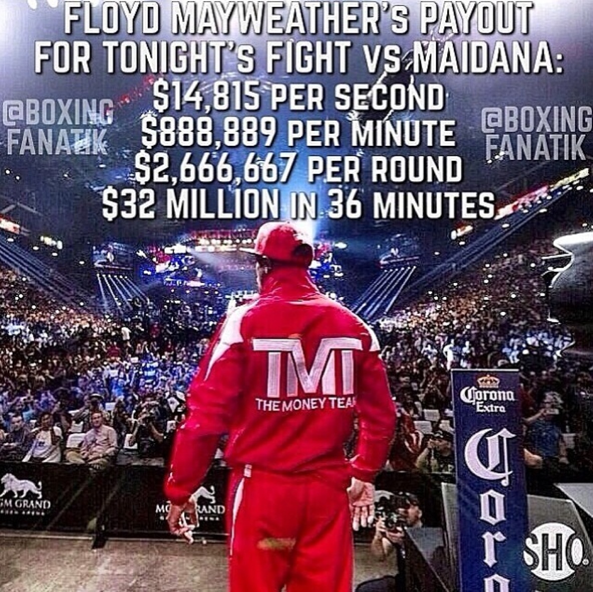 Floyd Mayweather 32 millions dollars
