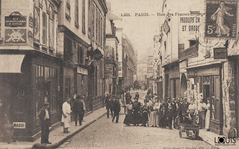 SPACE INVADER Rue des Francs Bourgeois Paris 1900