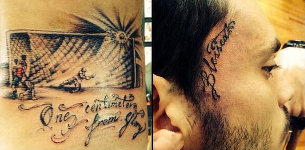 Mauricio Pinilla tir barre transversale tatouage