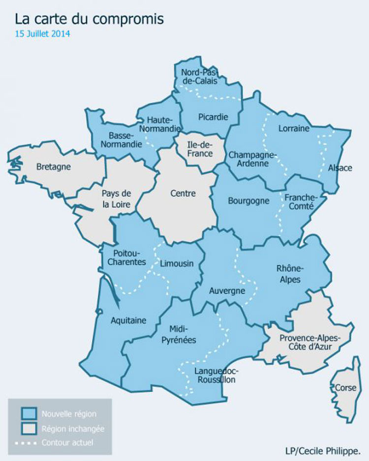 carte des regions juillet 2014
