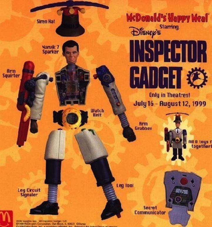 inspecteur gadget jouet happy meal 1999 