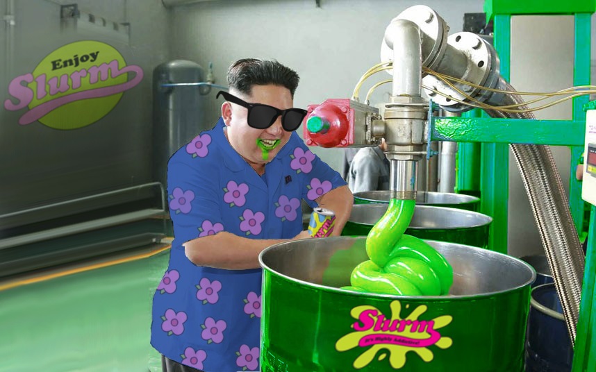 Kim Jong Un usine lubrifiants parodie