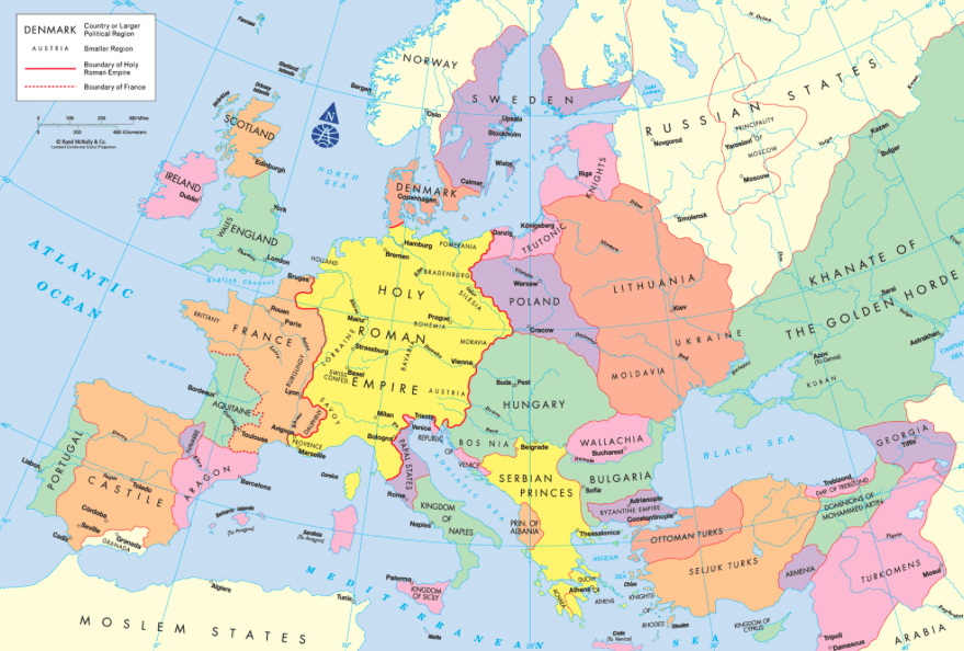 carte europe 1360