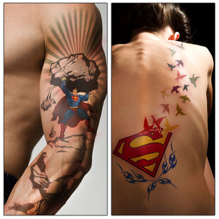Tatouage superman dos