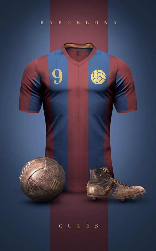 Emilio Sansolini maillot vintage FC Barcelone