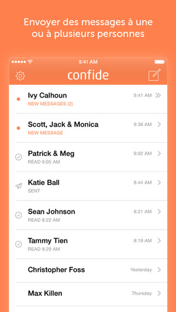 confide application snapchat sms 3