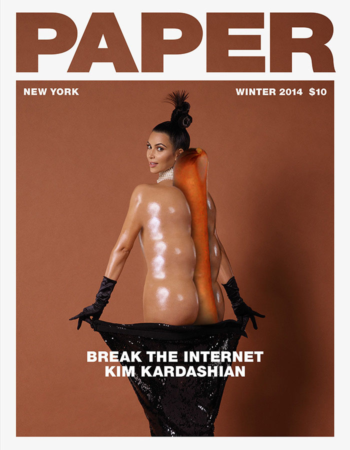 parodie fesses kim kardashian magazine paper
