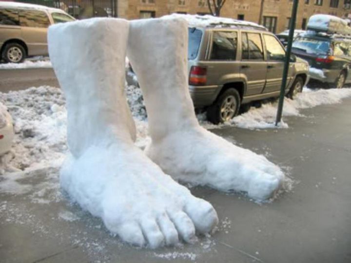 bonhomme de neige pieds