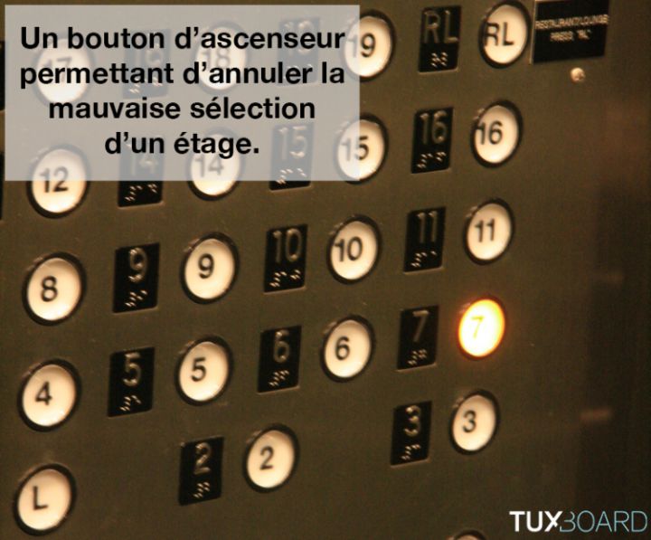 invention bouton annulation etage ascenseur
