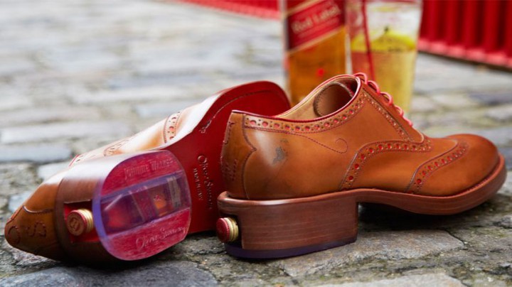 photo chaussures bouteille whisky