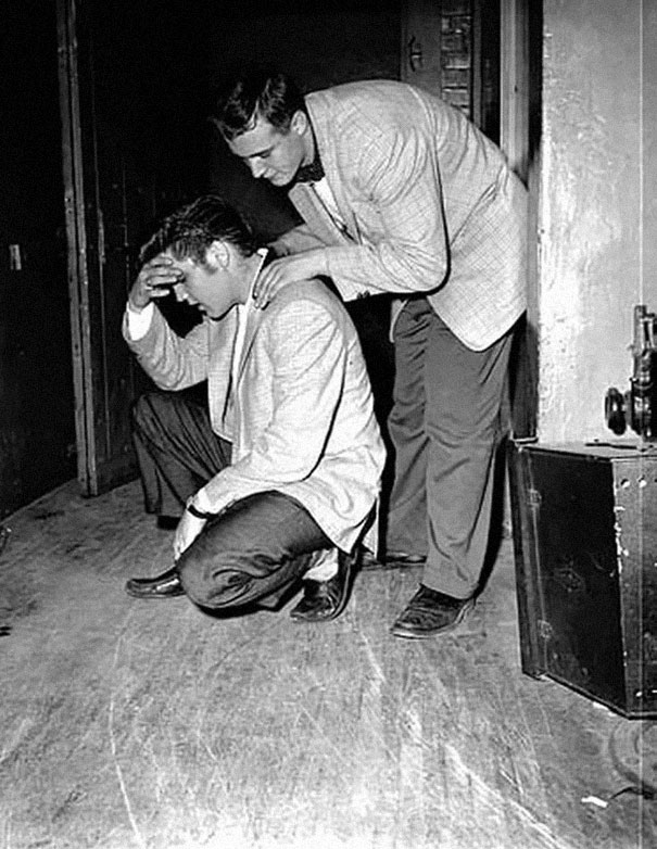 photos rares 20eme siecle Elvis en arrire-secne 1956