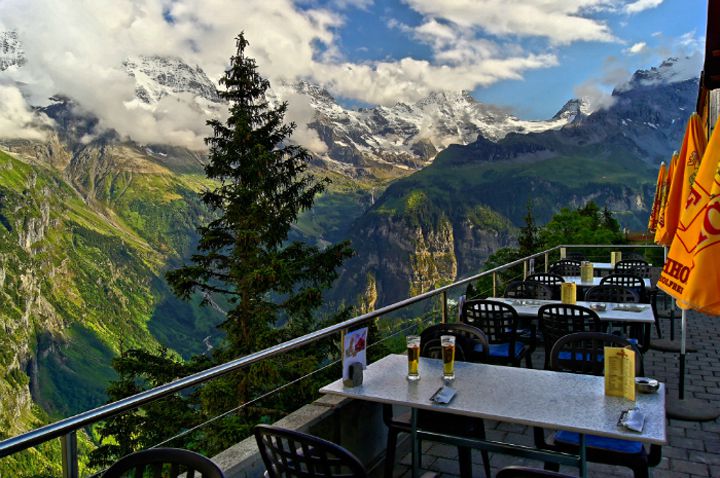 restaurant cadre exceptionnel hotel edelweiss suisse