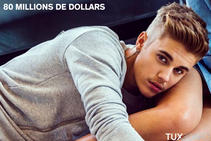 top 30 chanteurs argent Justin Bieber