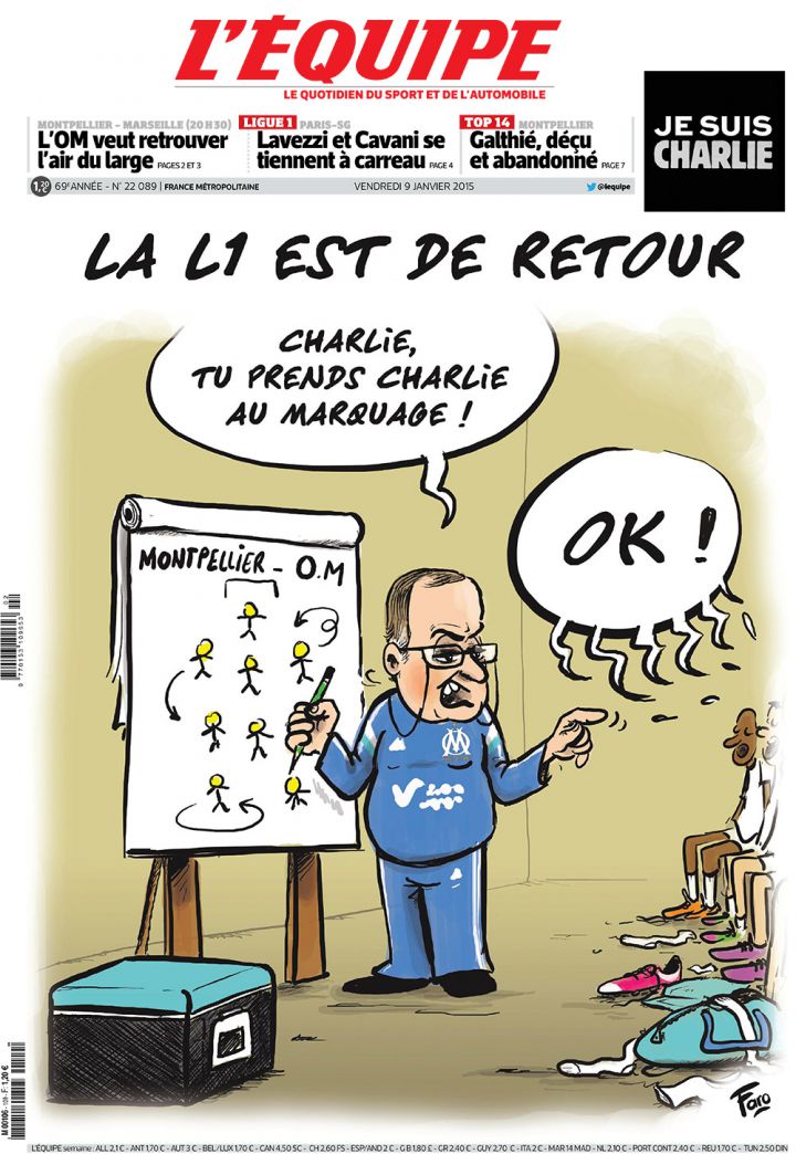 Charlie Hebdo Une L Equipe 9 janvier