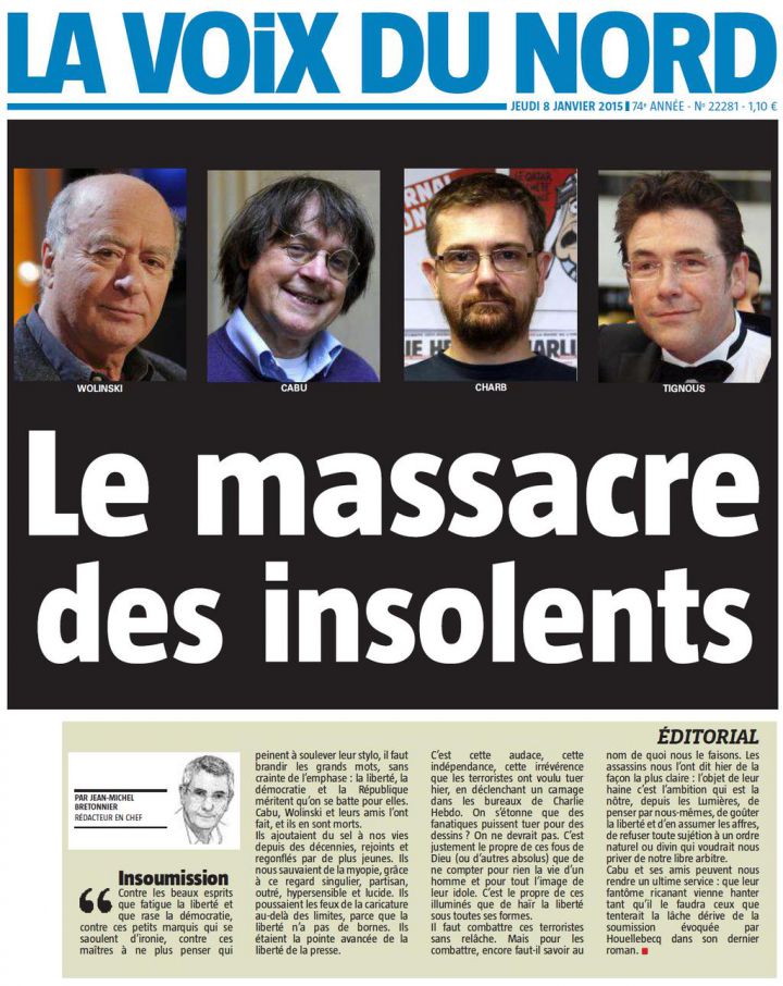 Charlie Hebdo Une La voix du nord