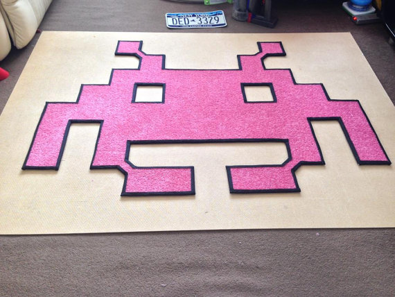 Space Invaders Tapis rose