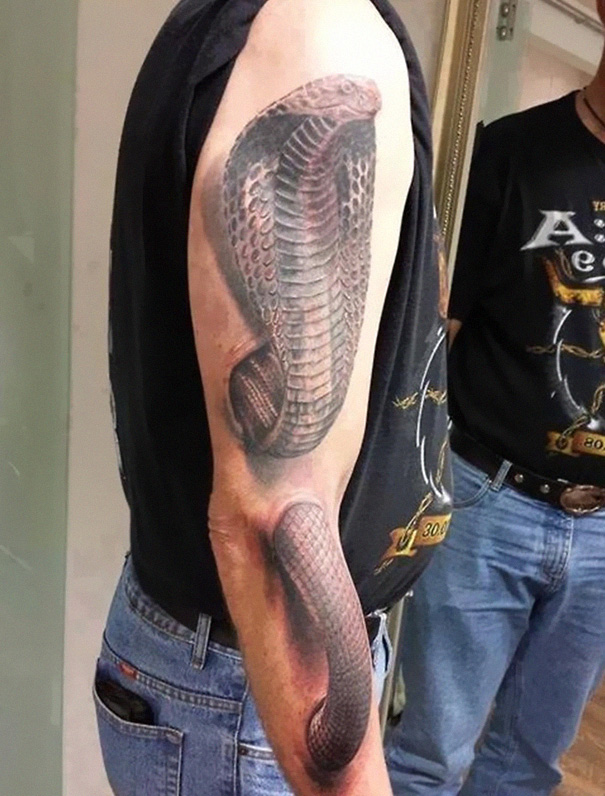 Tatouage 3D cobra