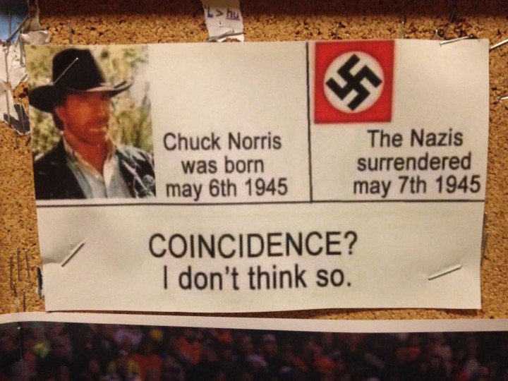 coincidence naissance de chuck norris fin des nazis