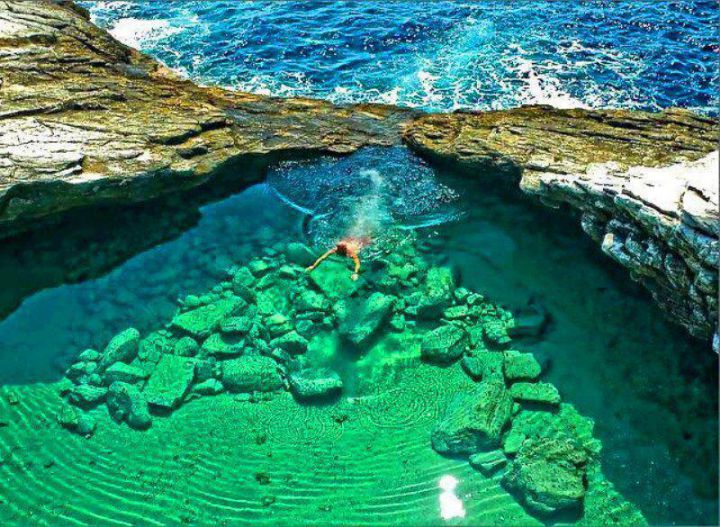 photo piscine naturelle lagune giola grece