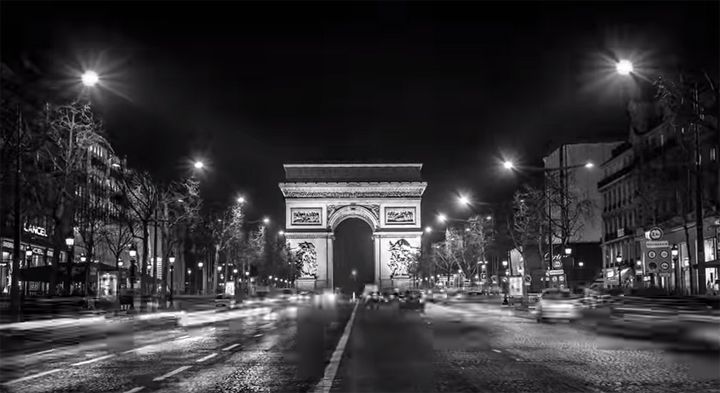 Time Lapse Paris Nuit Arc de Triomphe