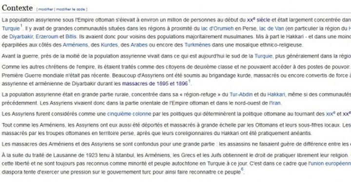 Wikipedia genocide assyrien
