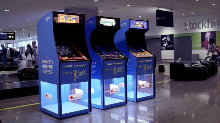 bornes arcade aeroports dons