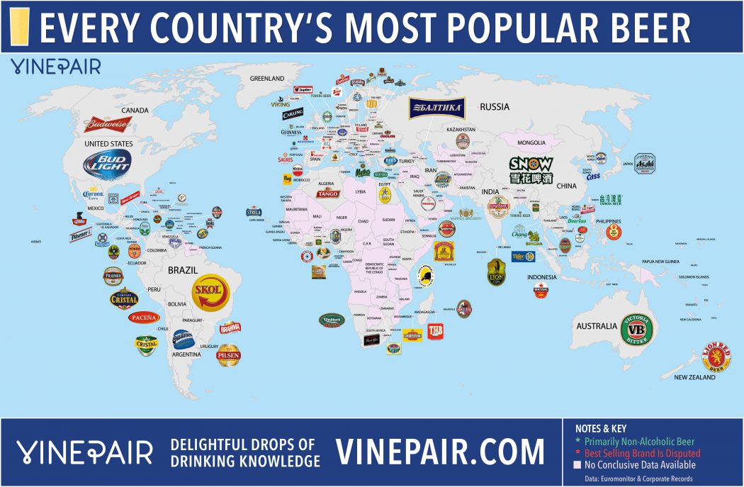carte bieres populaire monde