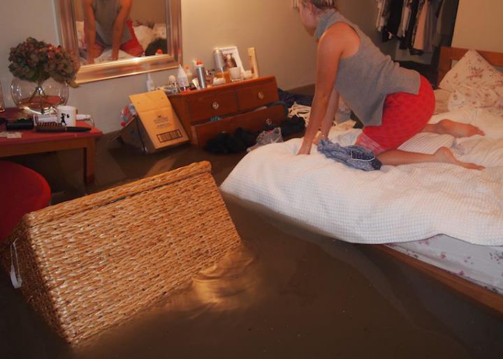 inondations dans la chambre