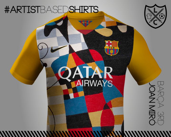maillots foot peintres fc barcelone