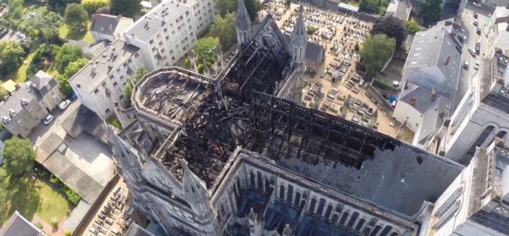 basilique saint donatien nantes incendie drone