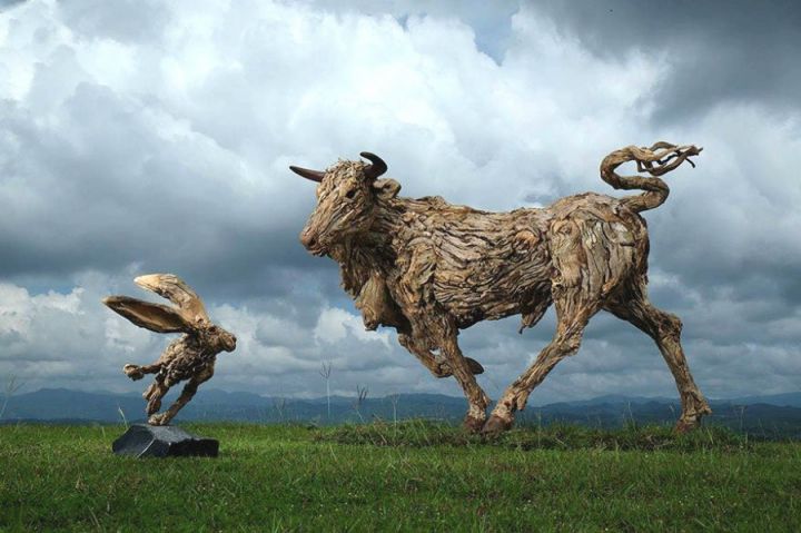 Sculptures animaux bois James Doran Webb (8)