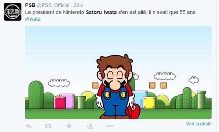 Tweets président Nintendo décédé Mario