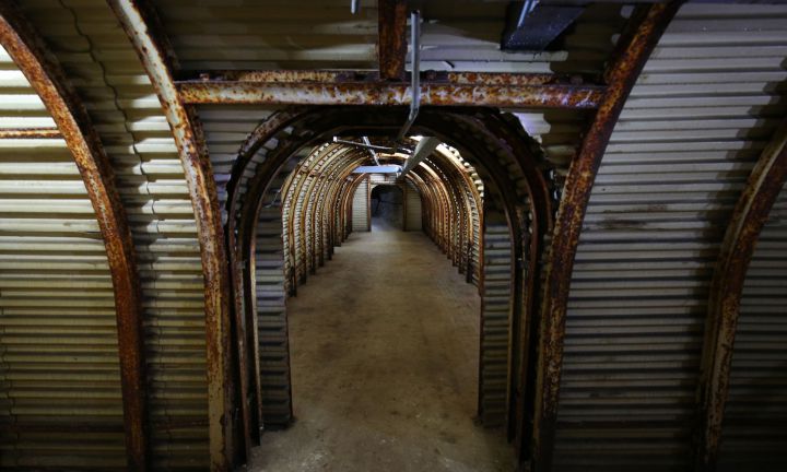 Embargoed to 0001 Monday July 20 The tunnels of the Fan Bay Deep Shelter in Dover, Kent, as they are prepared to be opened to the public following two years of National Trust conservation. PRESS ASSOCIATION Photo. Picture date: Wednesday July 15, 2015. Fan Bay Deep Shelter was constructed on the order of Sir Winston Churchill beneath the White Cliffs of Dover in the 1940s as part of DoverÕs connected offensive and defensive gun batteries, designed to prevent German shipping moving freely in the English Channel. The shelter accommodated and catered for four officers and up to 185 men of other ranks during counter bombardments, but was decommissioned in the 1950s and filled in during the 1970s. See PA story HERITAGE Tunnels. Photo credit should read: Gareth Fuller/PA Wire