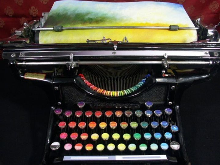 Machine a ecrire peinture (4)