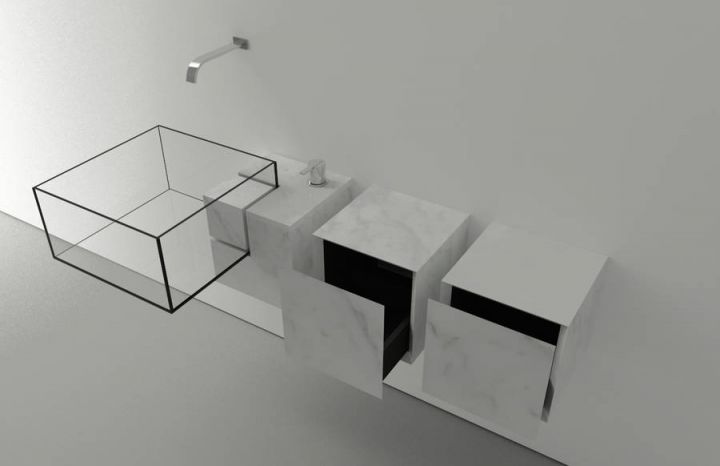 salle de bain evier invisible kub