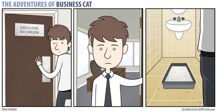 si le boss etait un chat photo toilettes