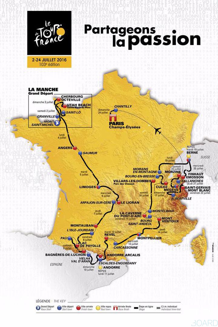 Parcours Tour de France 2016