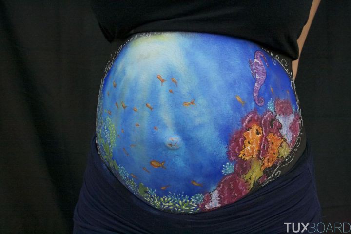 photo belly painting aquarium
