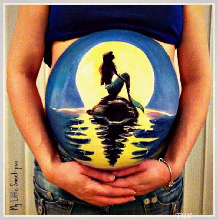 photo belly painting dessin sirene