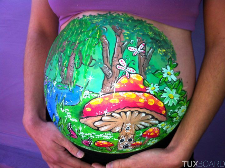 photo belly painting femmes enceinte ventre