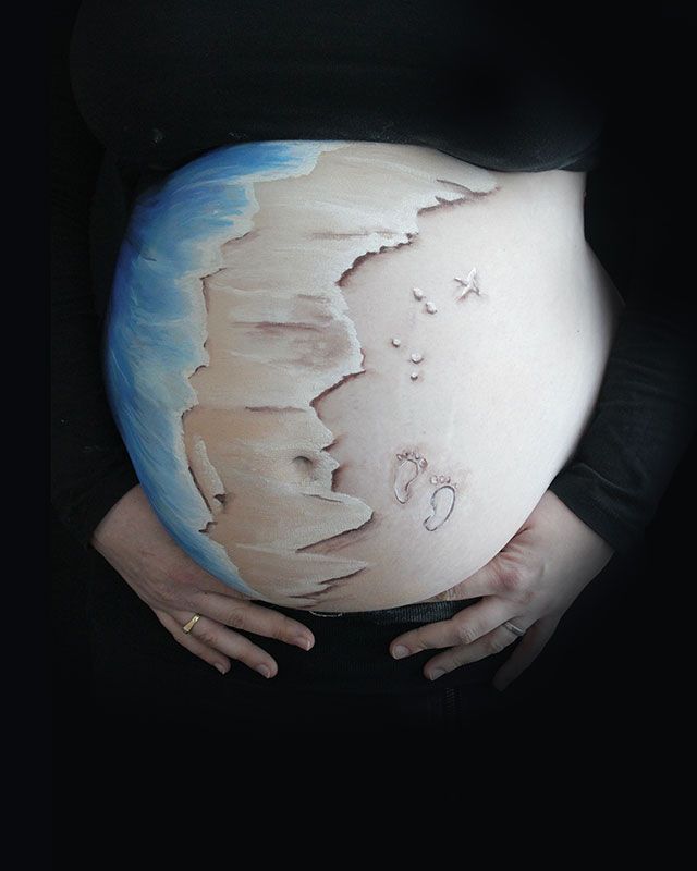 photo belly painting plage
