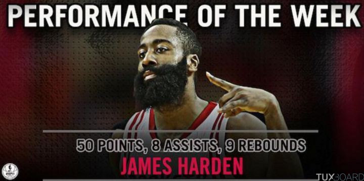 James Harden 50 pts performance of the week
