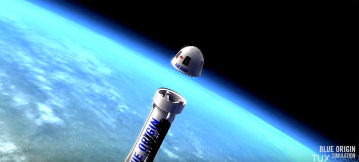 New Shepard Blue Origin fusee atterissage