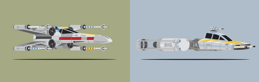 vaisseaux spatiaux star wars illustrations