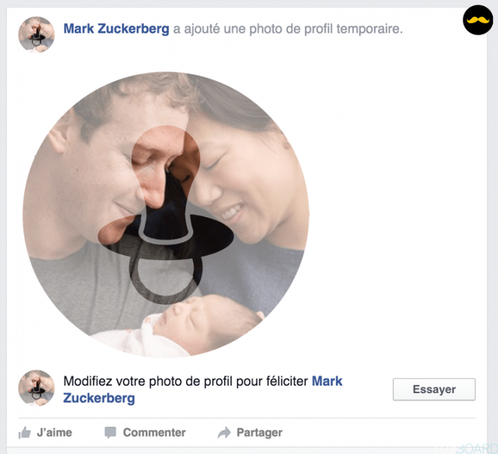 Mark Zuckerberg papa photo profil temporaire