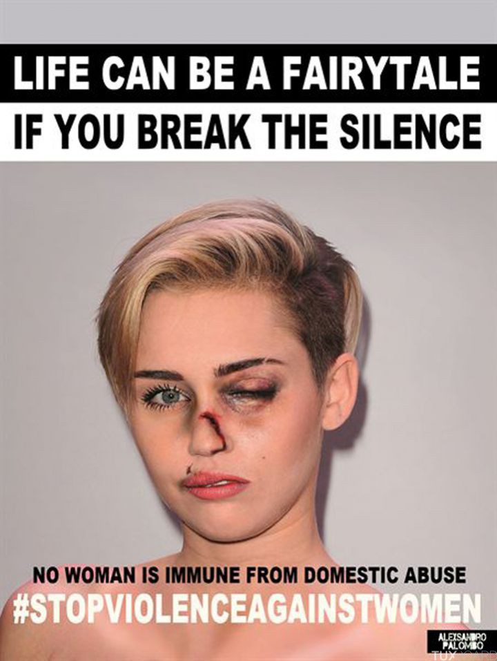 campagne violences conjugales Miley Cyrus