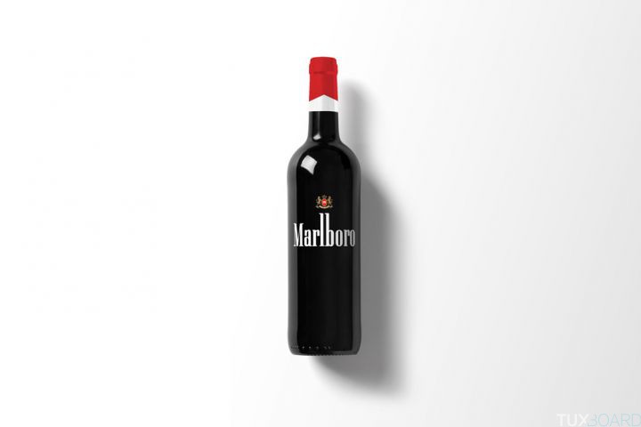 photo marlboro bouteille vin
