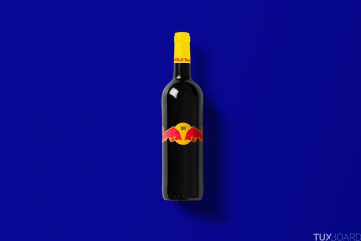 photo red bull jet bouteille vin