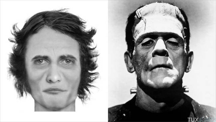 Portrait robot le monstre Frankenstein