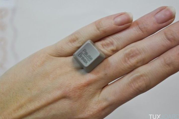 Recyclage touches clavier bague